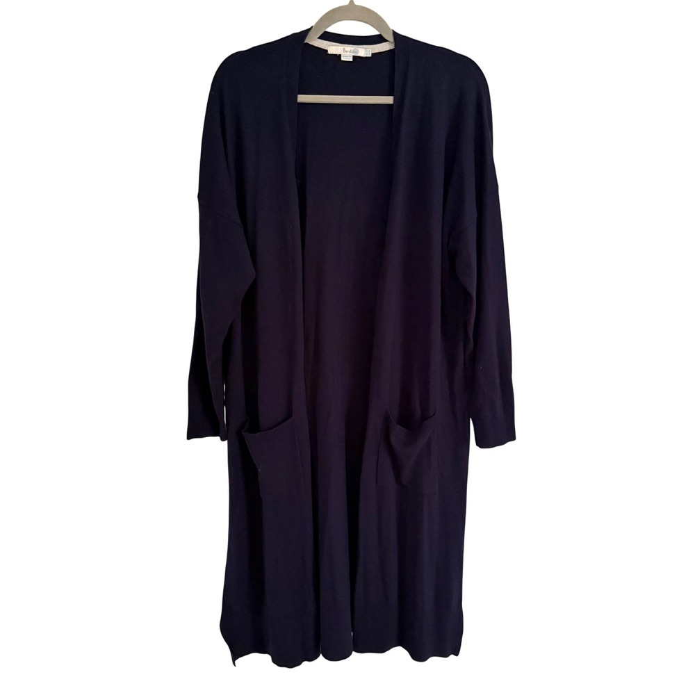 Boden Navy Blue Wool Blend Longline Button Front Cardigan Sweater US 18